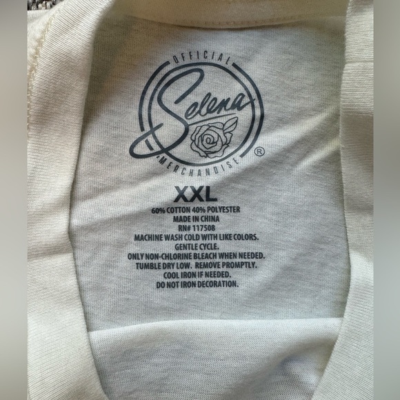 NEW SELENA Como La Flor 90s Style White T-Shirt - XXL - Picture 6 of 9